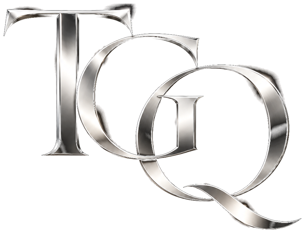 TGQ monogram in polished silver